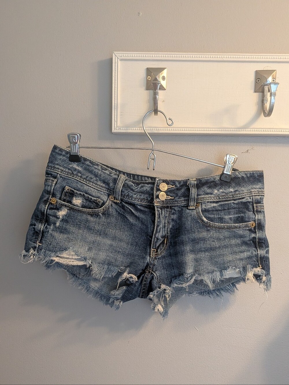 American Eagle Outfitters Distressed Denim Cutoff Shorts - Blue Wash